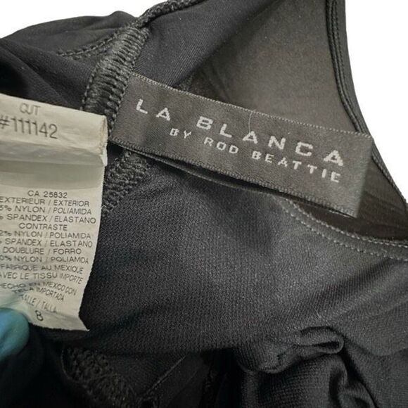 LA BLANCA BY ROD BEATTIE Island Goddess Sweetheart One Piece Black Swimsuit Bath - Picture 3 of 4